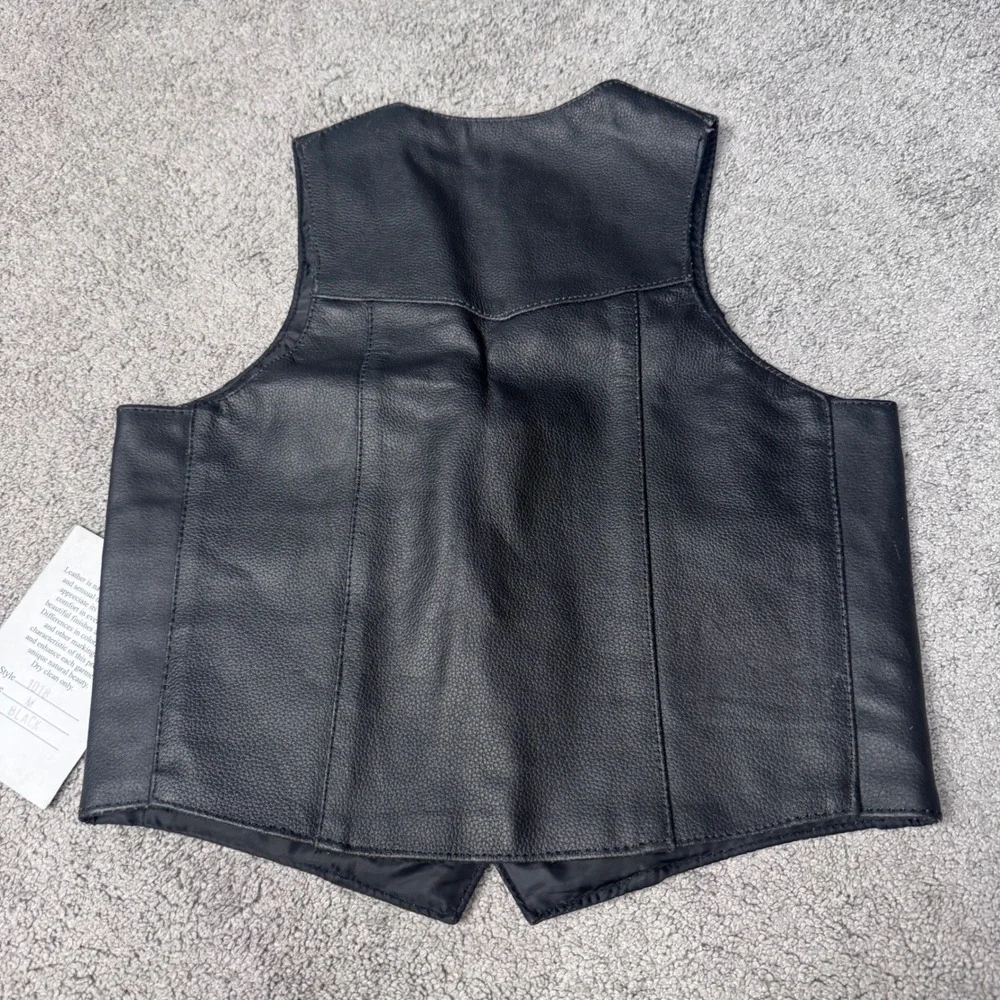New Highway Hawks Youth Medium Leather Vest Riding Motorcycle